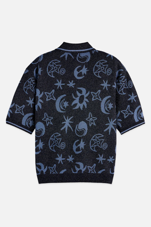 JACQUARD SHORT SLEEVE PULLOVER COSMIC SKY SPACED