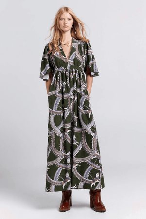 JAMBOREE DRESS OLIVE MULTI