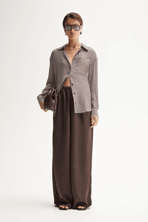 JAMIE STRIPE SHIRT BROWN STRIPE