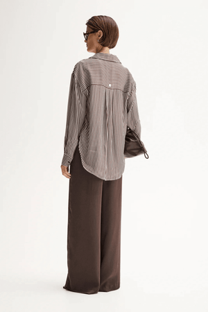JAMIE STRIPE SHIRT BROWN STRIPE