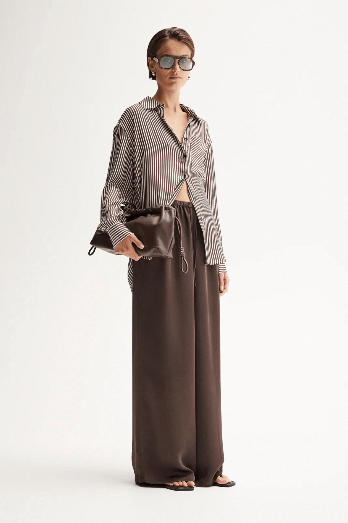 JAMIE STRIPE SHIRT BROWN STRIPE