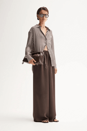 JAMIE STRIPE SHIRT BROWN STRIPE