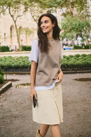 JEAN SKIRT CREME