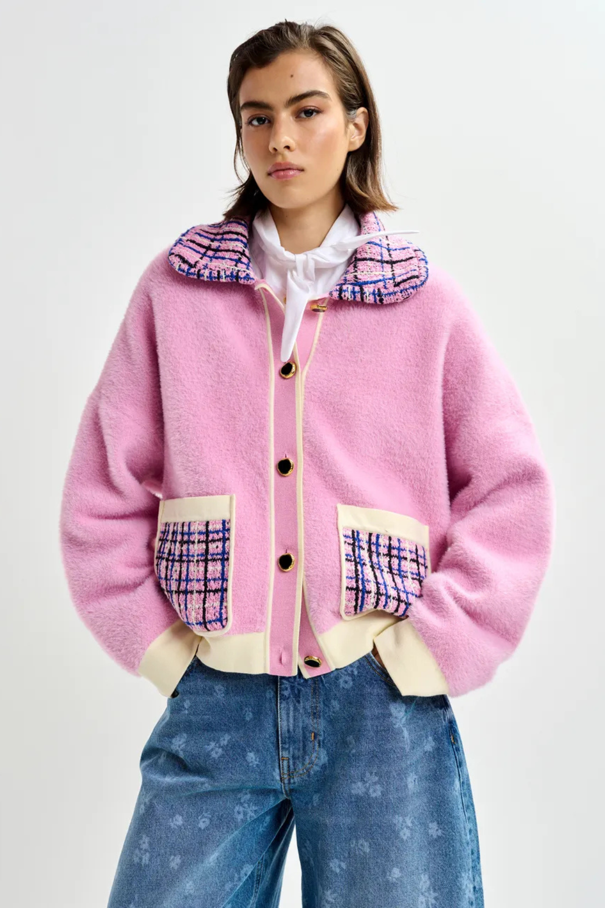JOILU CARDIGAN PINK MULTI