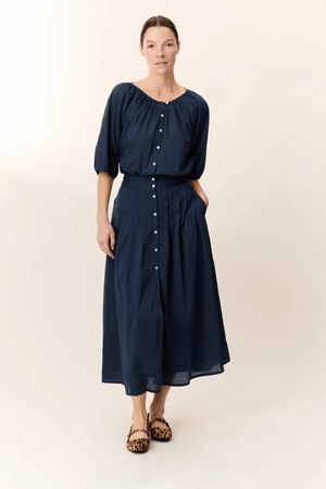 JONI PLEAT SKIRT BLACK IRIS