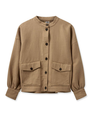 JOPLIN LINEN SHORT JACKET CINNAMON SWIRL