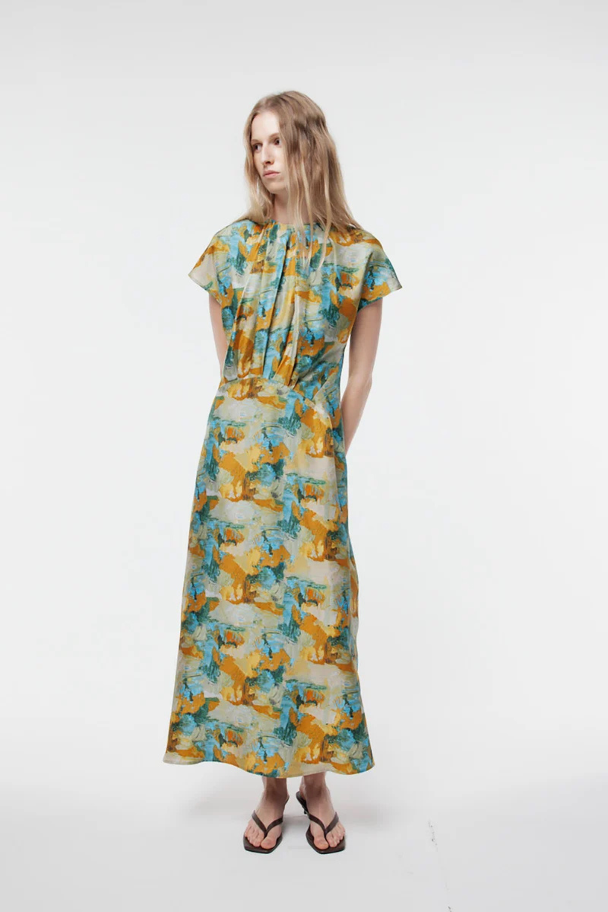 JULIO SILK DRESS LANDSCAPE PRINT