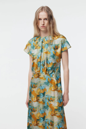 JULIO SILK DRESS LANDSCAPE PRINT