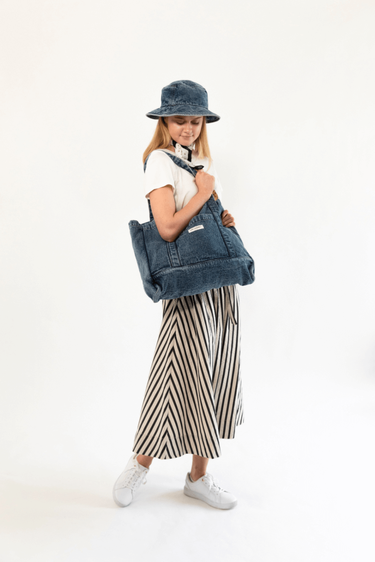JUNIPER SHOPPER BAG WASHED DENIM