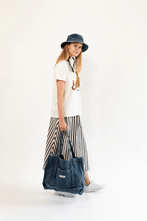 JUNIPER SHOPPER BAG WASHED DENIM