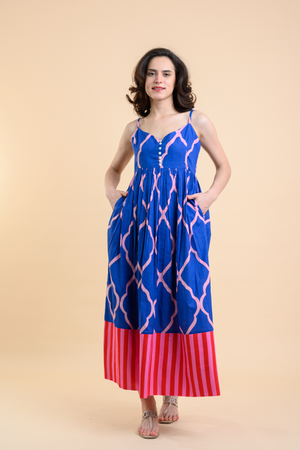 JUNIPER DRESS ODYSSEY BLUE PINK