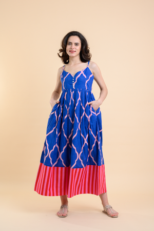 JUNIPER DRESS ODYSSEY BLUE PINK