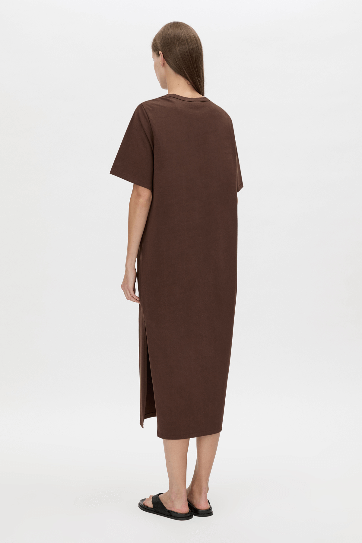 JUNO KNOT TEE DRESS CHOCOLATE