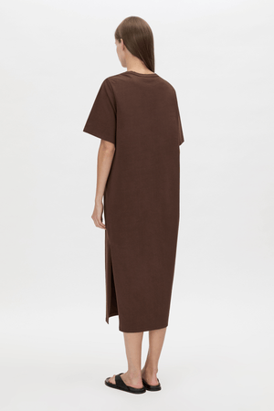 JUNO KNOT TEE DRESS CHOCOLATE