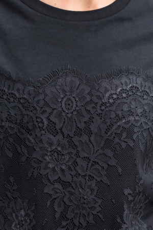 JUST TO SAVE LACE T-SHIRT BLACK
