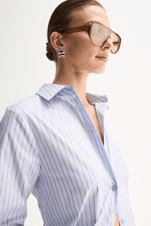 KALLIE STRIPE SHIRT BLUE