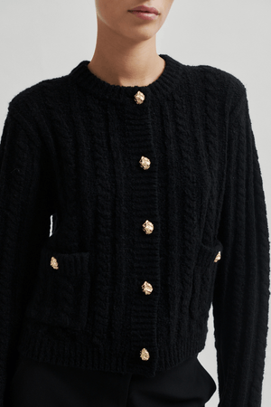 KAROLINA KNIT CARDIGAN BLACK