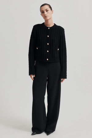 KAROLINA KNIT CARDIGAN BLACK