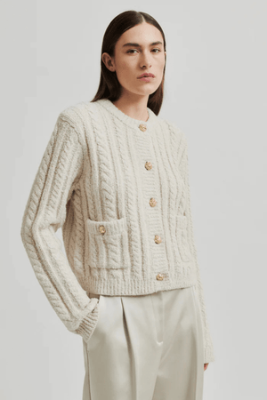 KAROLINA KNIT CARDIGAN PUMICE STONE
