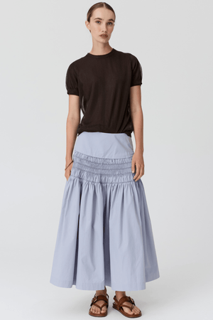 KASPAR LAYERED TEE CHOC/CHOC