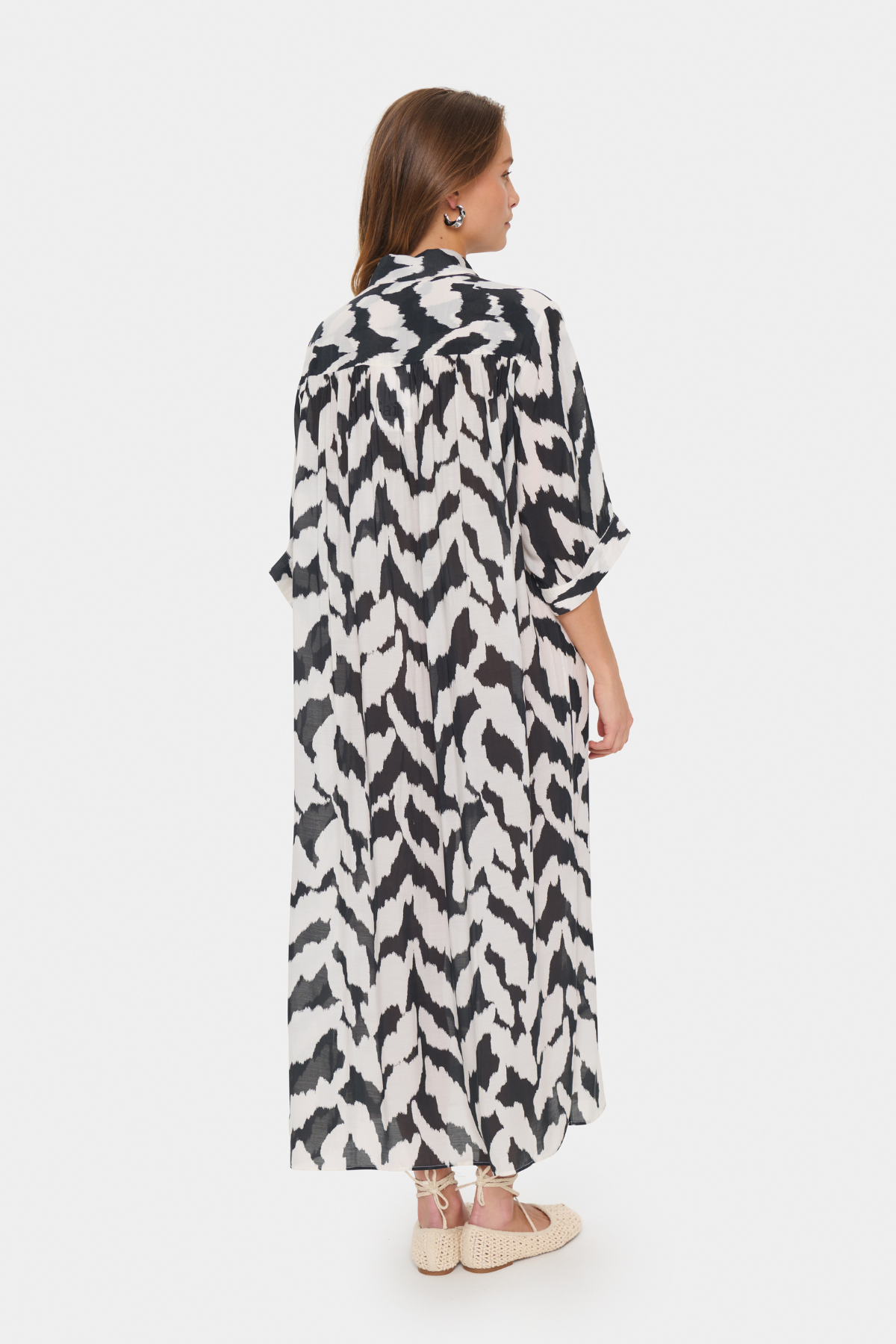 KELSIE SHIRT DRESS BLACK MONOCHROME
