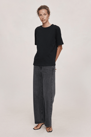 KENNA EMBROIDERED TEE BLACK