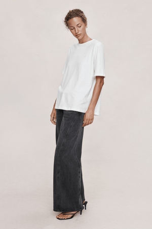 KENNA EMBROIDERED TEE WHITE