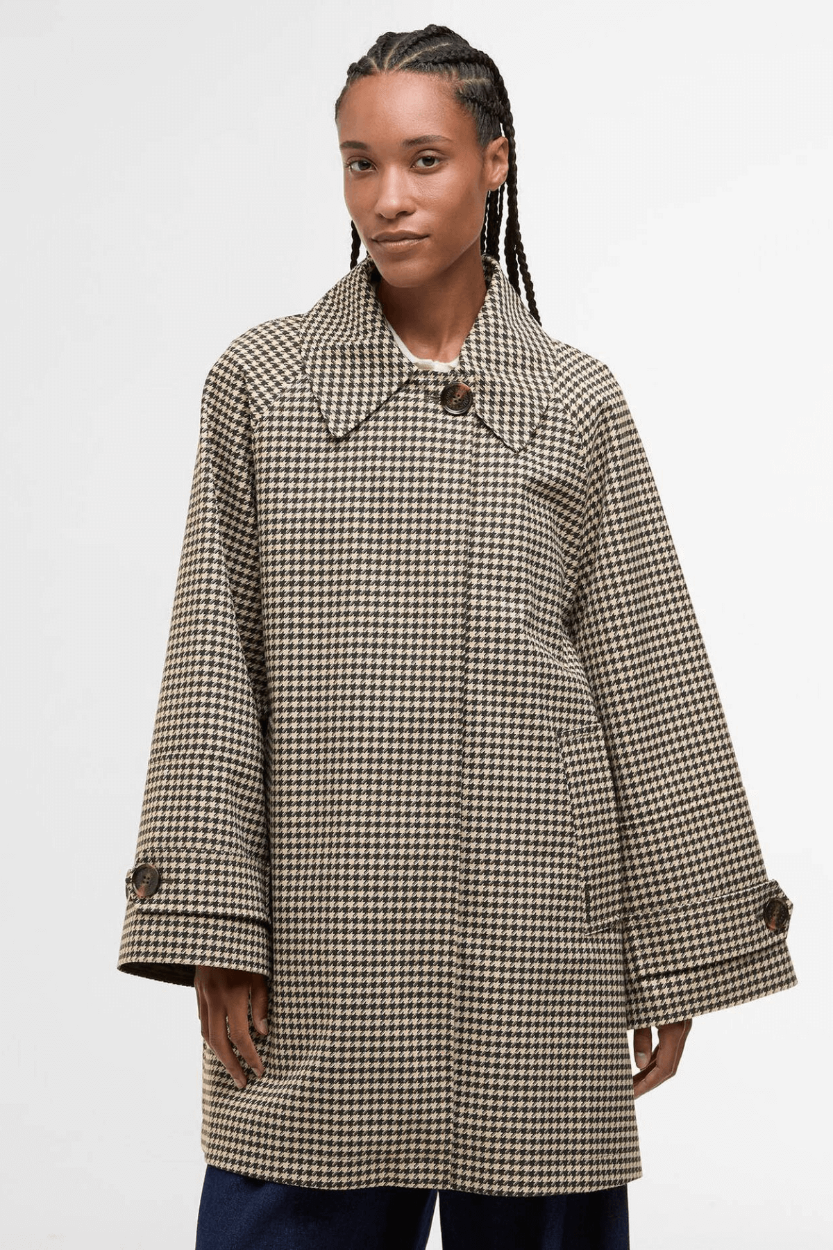 KENNEDY CHECK SHOWERPROOF JACKET SAGE HOUNDSTOOTH/MIST