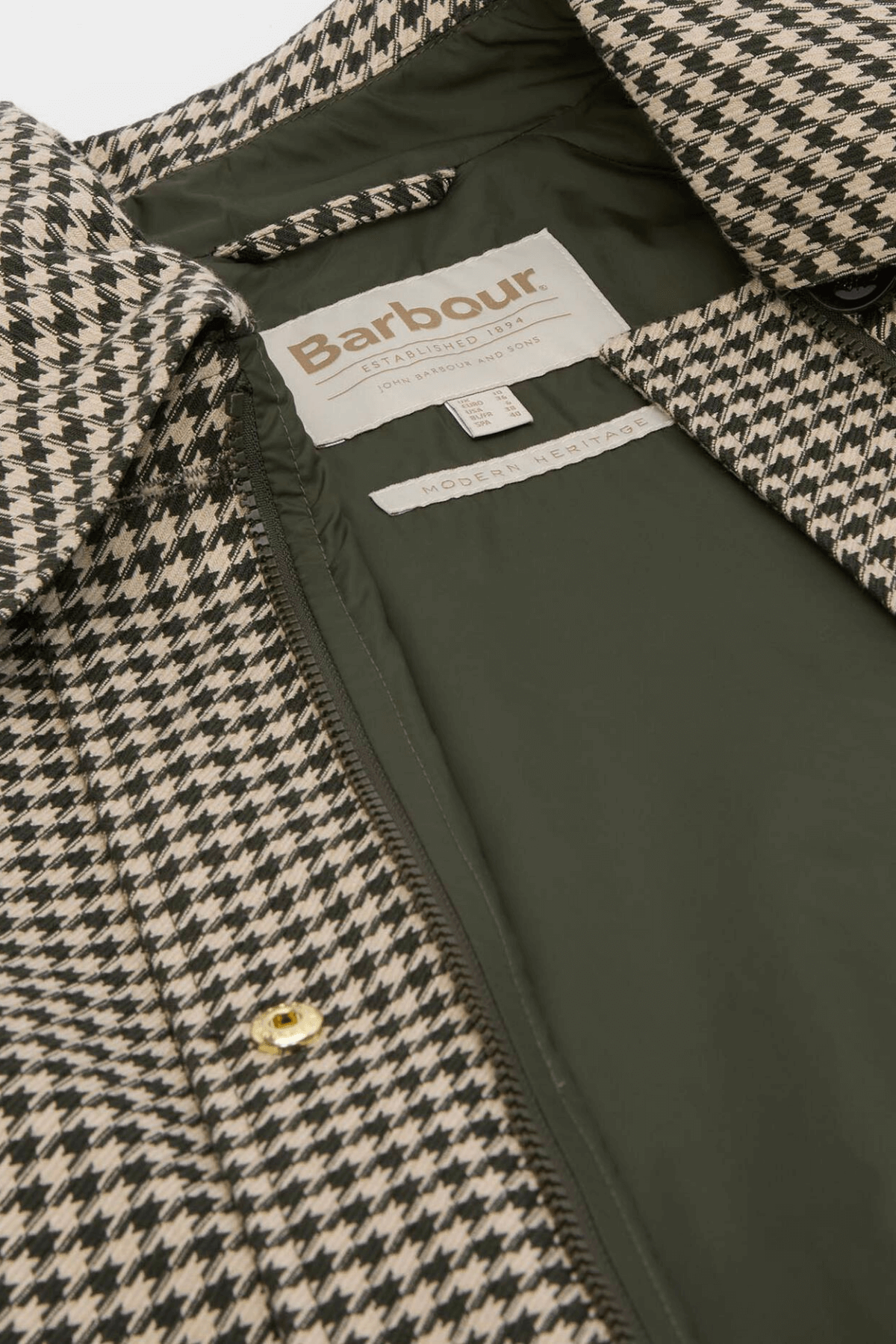KENNEDY CHECK SHOWERPROOF JACKET SAGE HOUNDSTOOTH/MIST