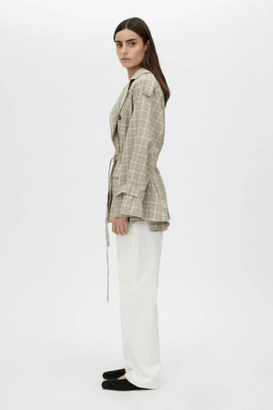 KINETIC TATTERSAL TRENCH TAUPE CHECK