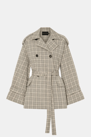 KINETIC TATTERSAL TRENCH TAUPE CHECK