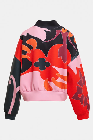 KIVA PLACED PRINT BOMBER JACKET