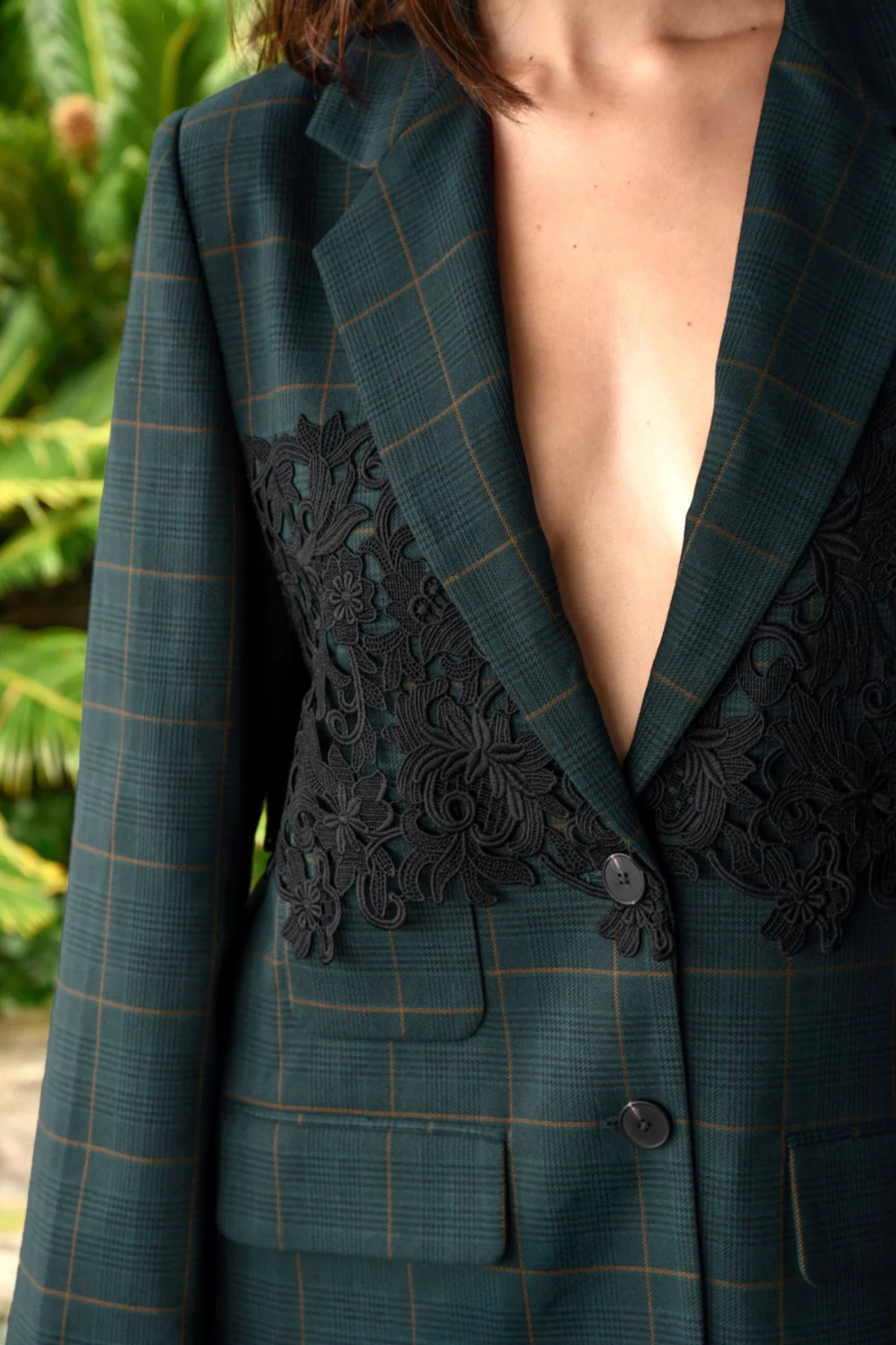 LACE THE DAY JACKET TEAL CHECK