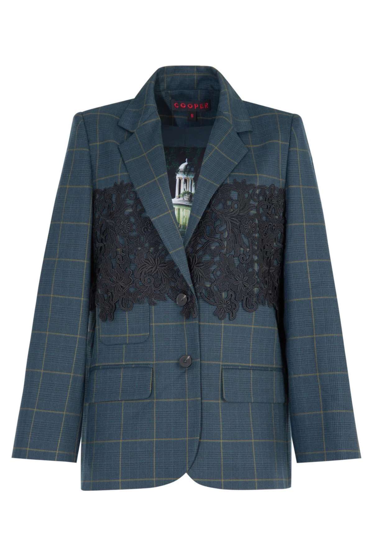 LACE THE DAY JACKET TEAL CHECK