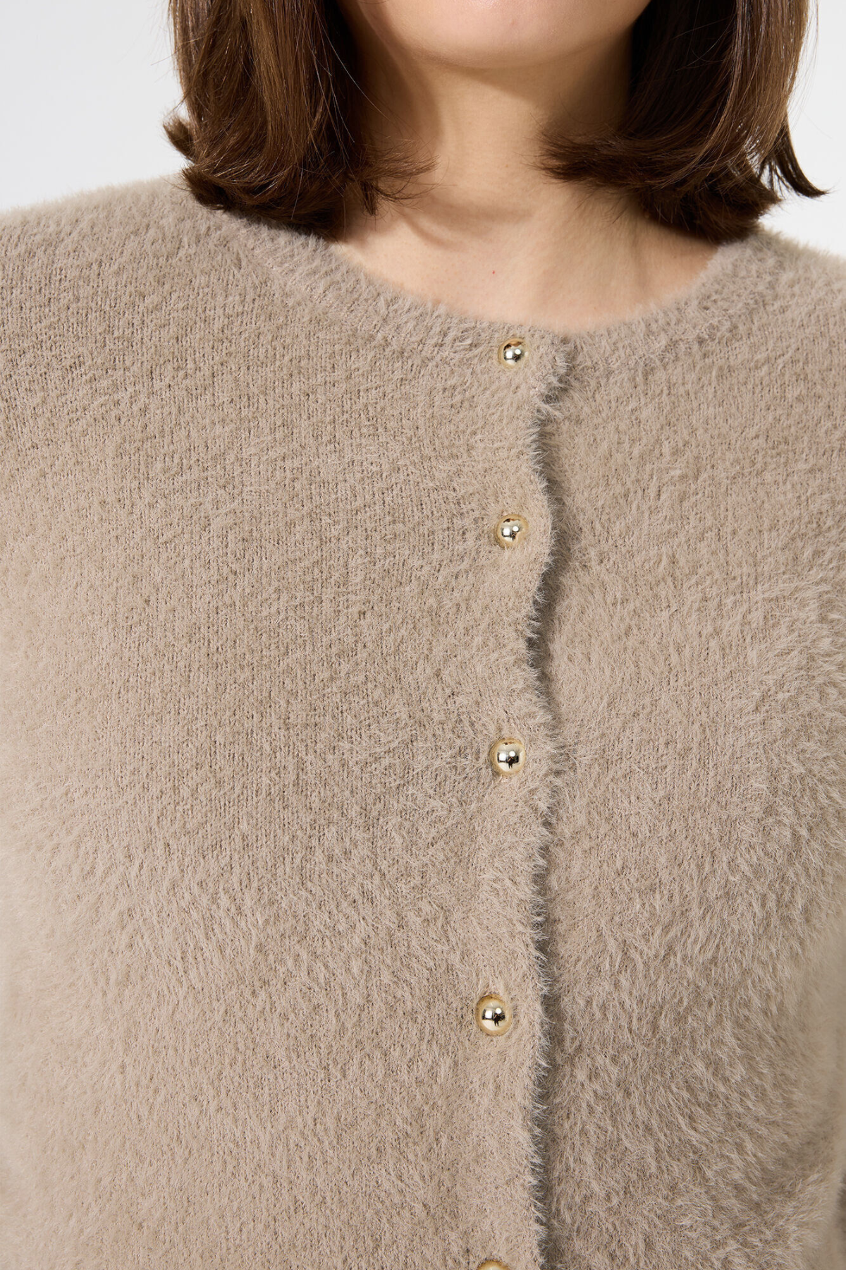 LADIES CARDIGAN TAUPE