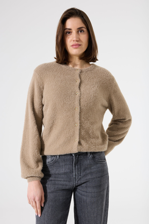 LADIES CARDIGAN TAUPE