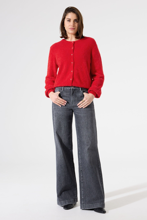 LADIES CARDIGAN TRUE RED