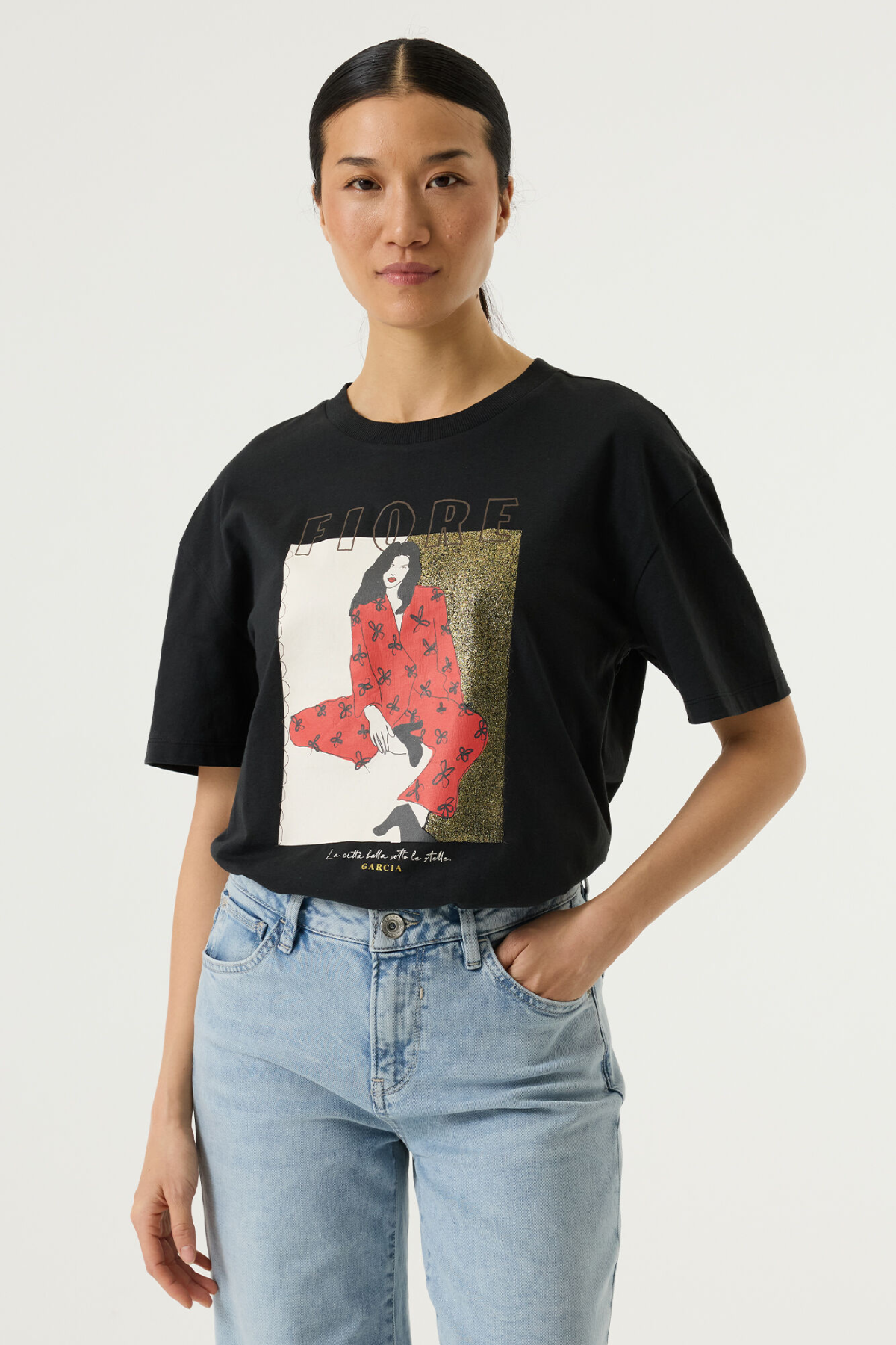 LADIES SHORT SLEEVE T-SHIRT ANTRACITE