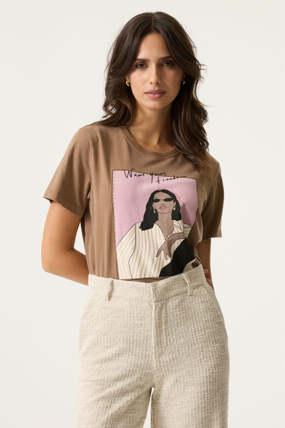 LADIES SHORT SLEEVE T-SHIRT SOFT TAUPE