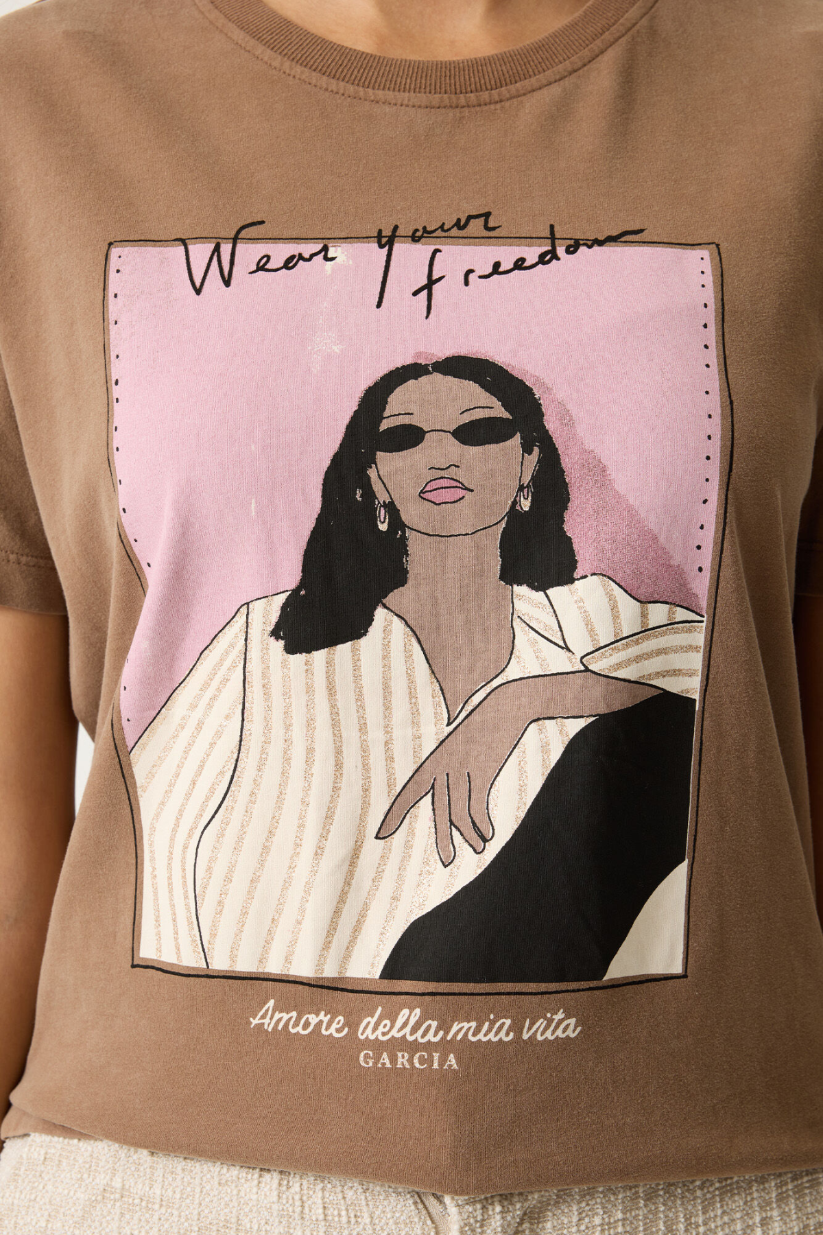 LADIES SHORT SLEEVE T-SHIRT SOFT TAUPE