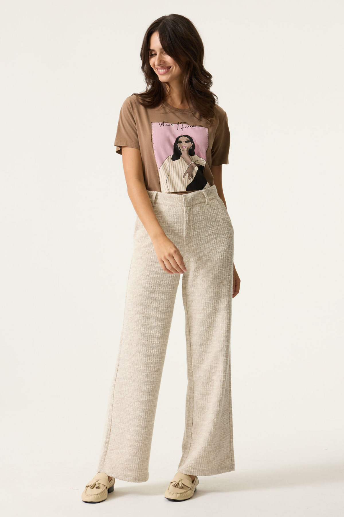 LADIES SHORT SLEEVE T-SHIRT SOFT TAUPE