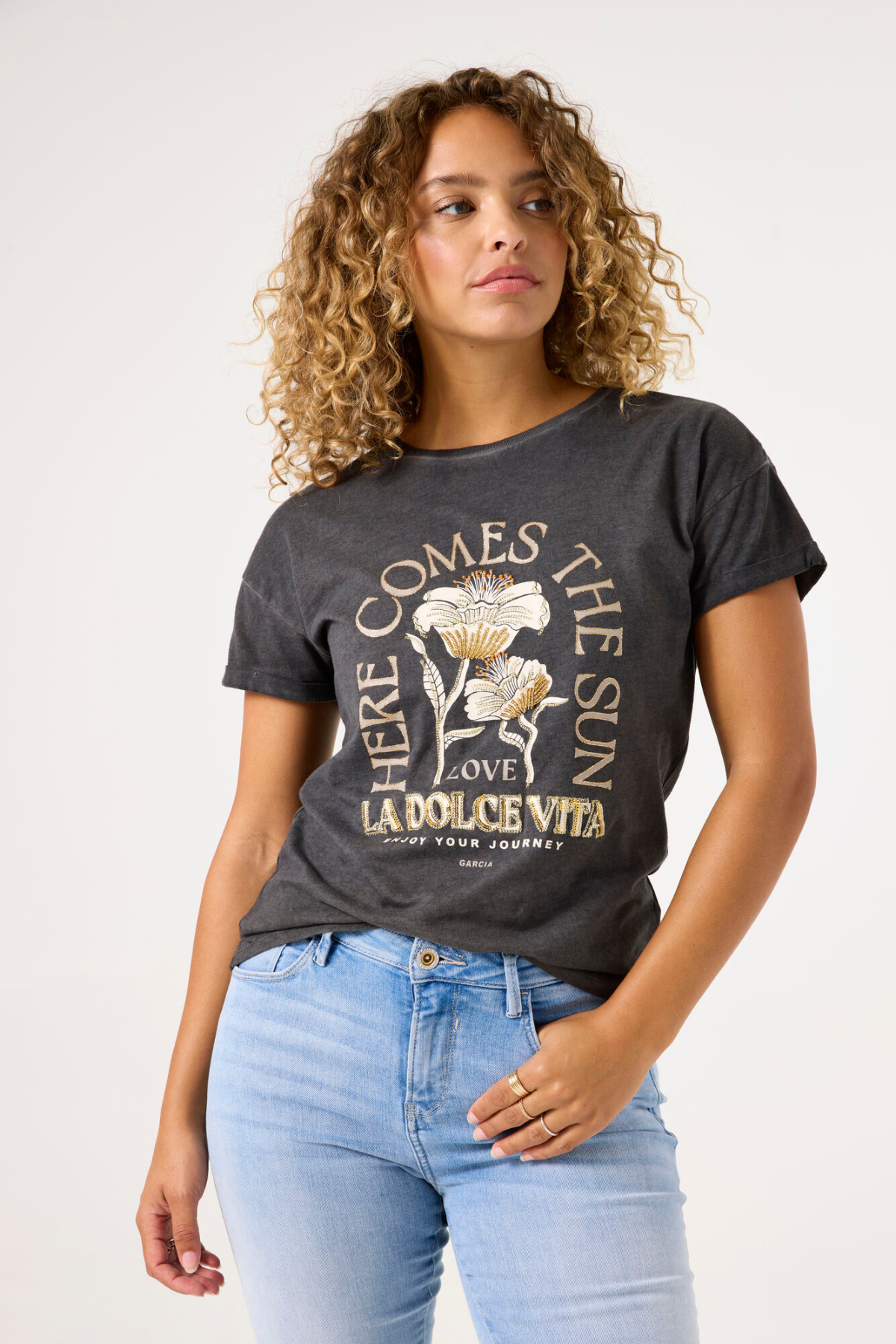 LADIES T-SHIRT SS ANTRACITE