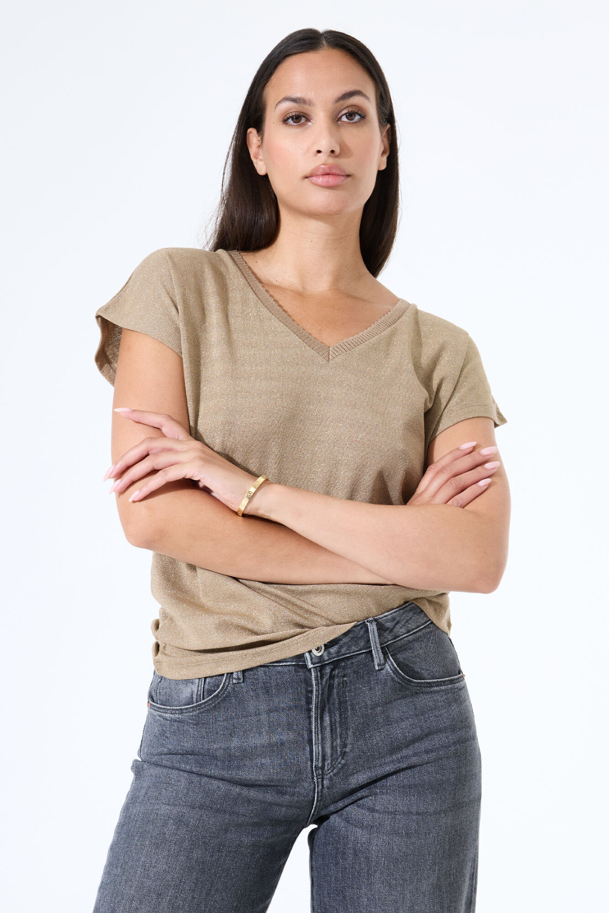 LADIES T-SHIRT SS SOFT TAUPE