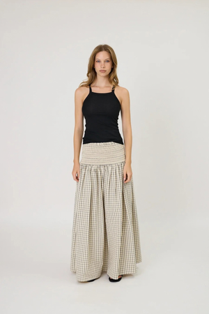 LAINEY SKIRT IVORY CHECK