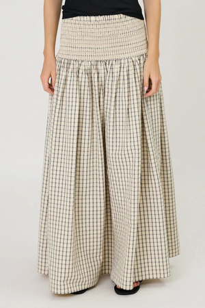 LAINEY SKIRT IVORY CHECK