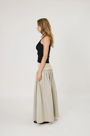 LAINEY SKIRT IVORY CHECK