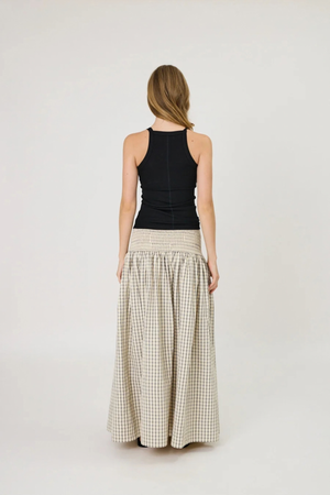 LAINEY SKIRT IVORY CHECK