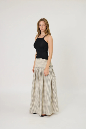 LAINEY SKIRT IVORY CHECK
