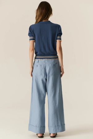 LASK KNIT POLO INK/ECRU