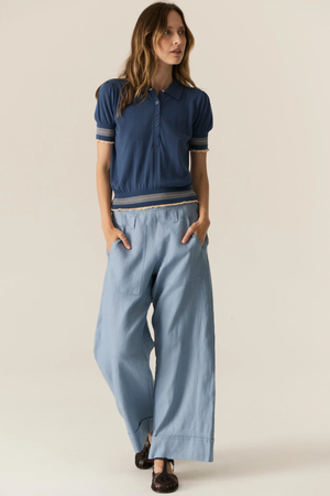 LASK KNIT POLO INK/ECRU